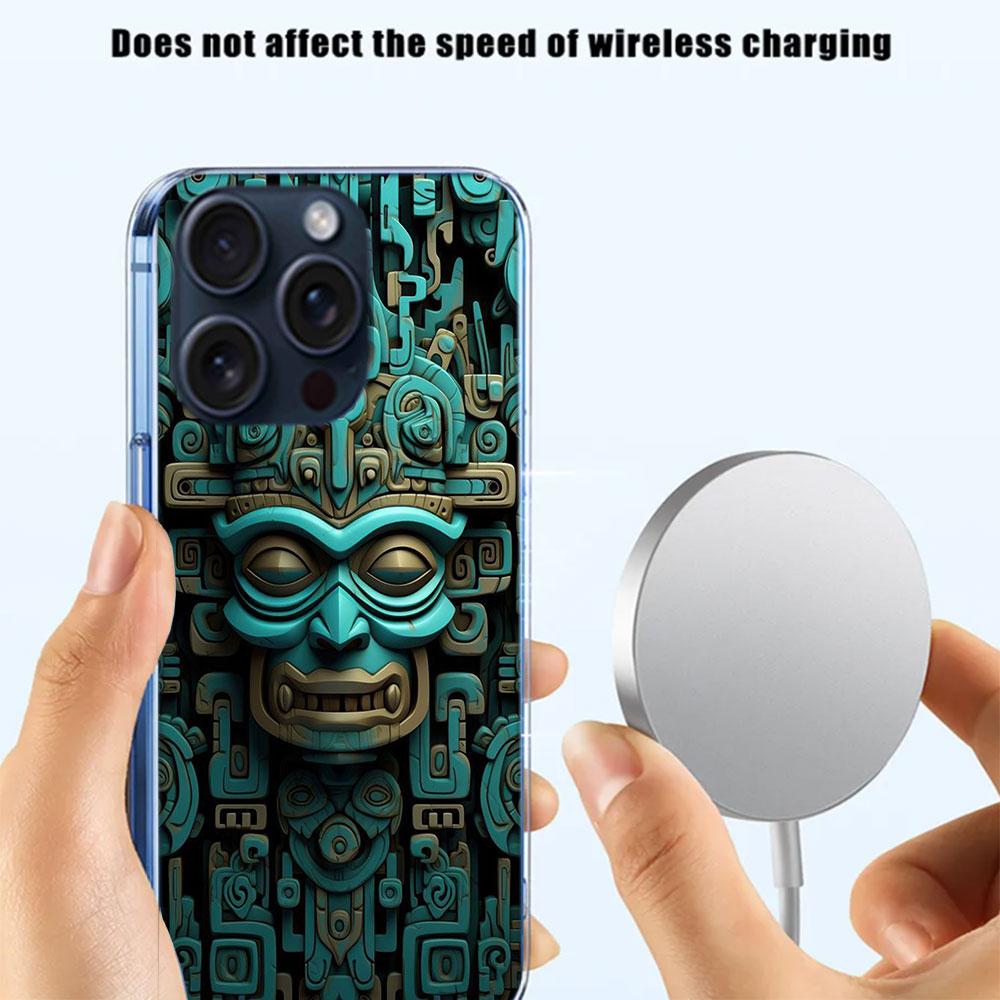 Aztec Maya Stone Capa Phone Case For Iphone 17 Air 16 Pro Max 15 12 Pro 14 Plus 17E 16E 11 13 Mini Cover Cases Fundas Cell Clear