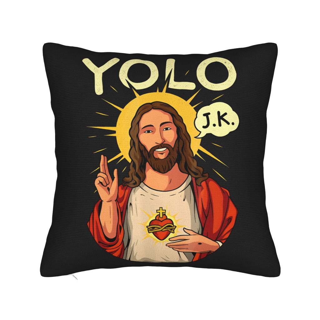 Pillow Cover Easter Yolo Jk Brb Jesus Fashion Pillow Case For Living Room Sofa Pillowcases