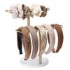 Contemporary Headband Display Stand Wooden Base Scrunchie Holder Space Saving Hair Accessories Organiser for Bedroom