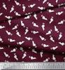 Soimoi Black Poly Crepe Fabric Floral & Cat Animal Print Fabric by the Yard 42 Inch