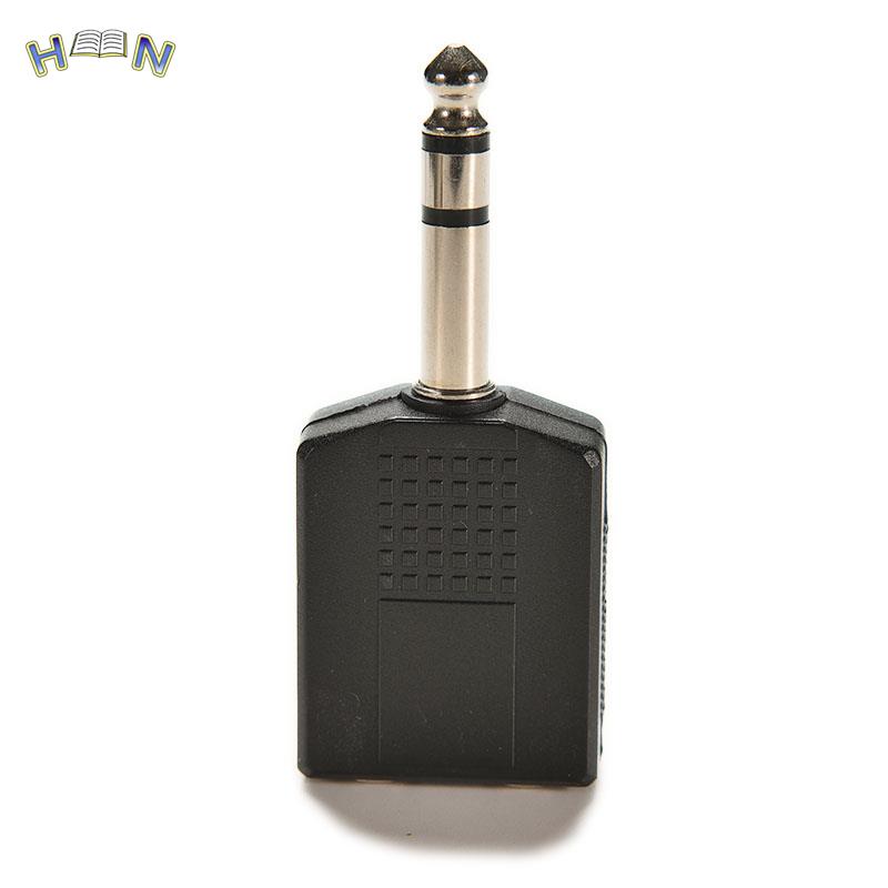 1/4" Stereo Audio Jack Plug Adapter Single Male To Female 6.35mm Dual Mono Stereo Jack Headphone Microphone Y Splitter Converter