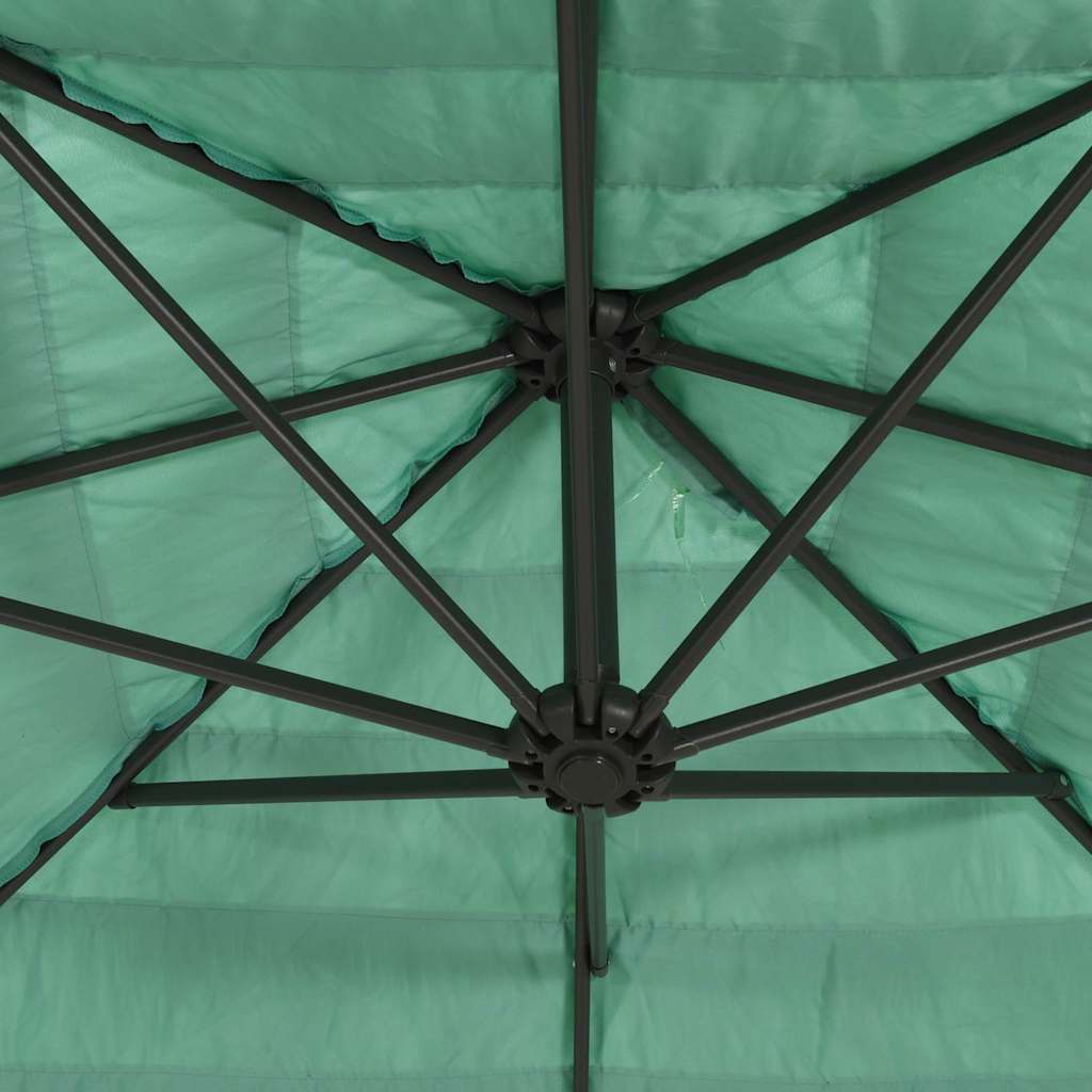 Green Sun Umbrella with Steel Pole 324 X 324 X 247 Cm