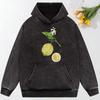 Lemon Branches Simple Print Washed Sweatshirt Couple Hip Hop Loose Hoody Autumn Cotton Streetwear Soft Women Hoodie