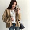 Autumn and Winter Knitted Cardigan Women's Solid Color Loose Long-sleeved Sweater Coat Casual Korean-style Short Knitted Coat