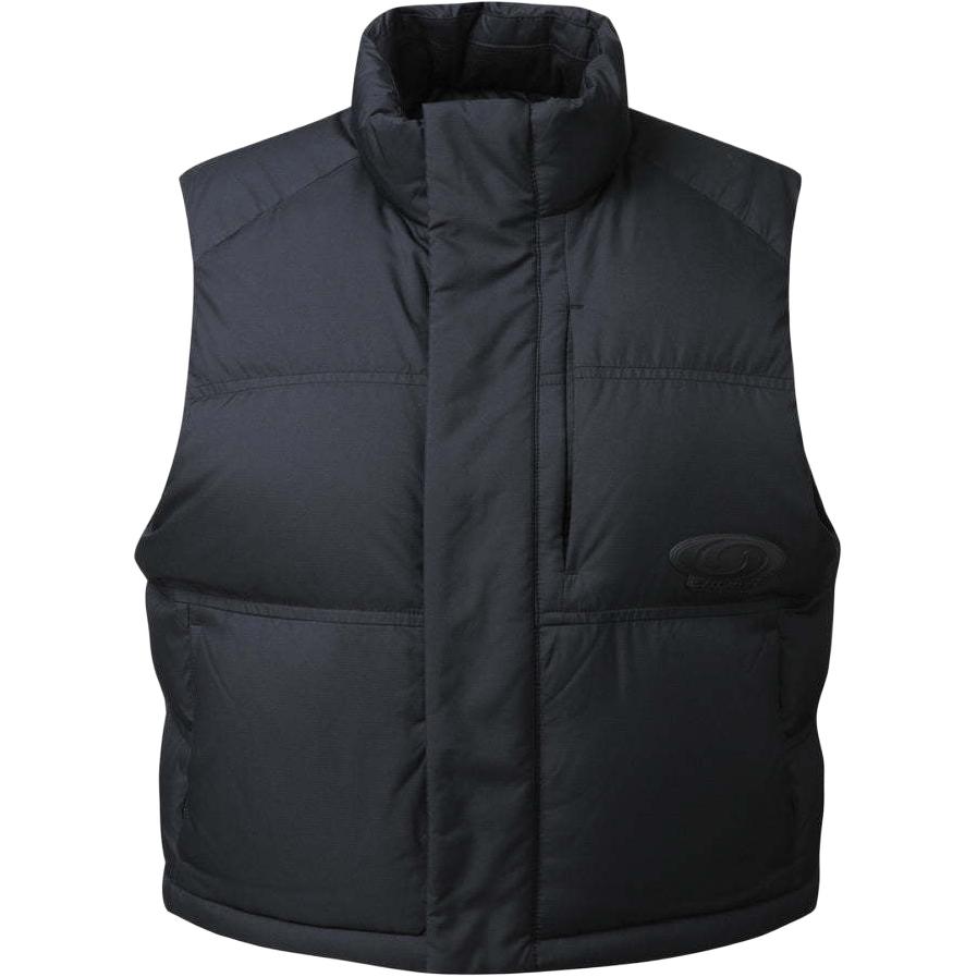 

Salomon Korea Line Logo Print Stand Collar Zip Sleeveless Vest Men Vests Black LC2580300 S