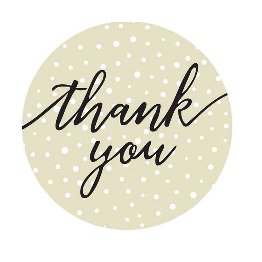 500Pcs Roll 8 Different Design Thank You Lable Round Thank You Stickers
