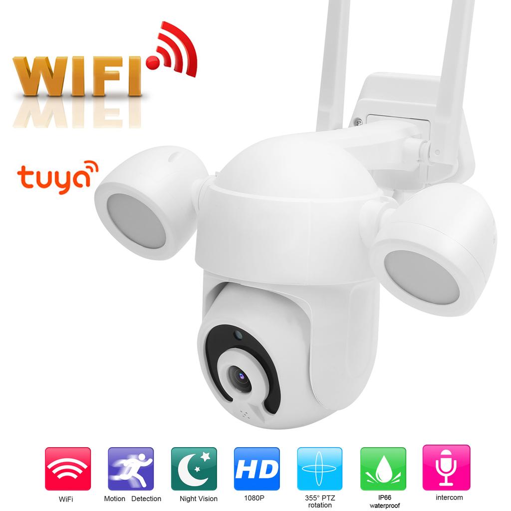 1080P Wifi PTZ Camera 26 Lights Full Color Nigh Vision IP66 Waterproof for CCTV Works for Tuya