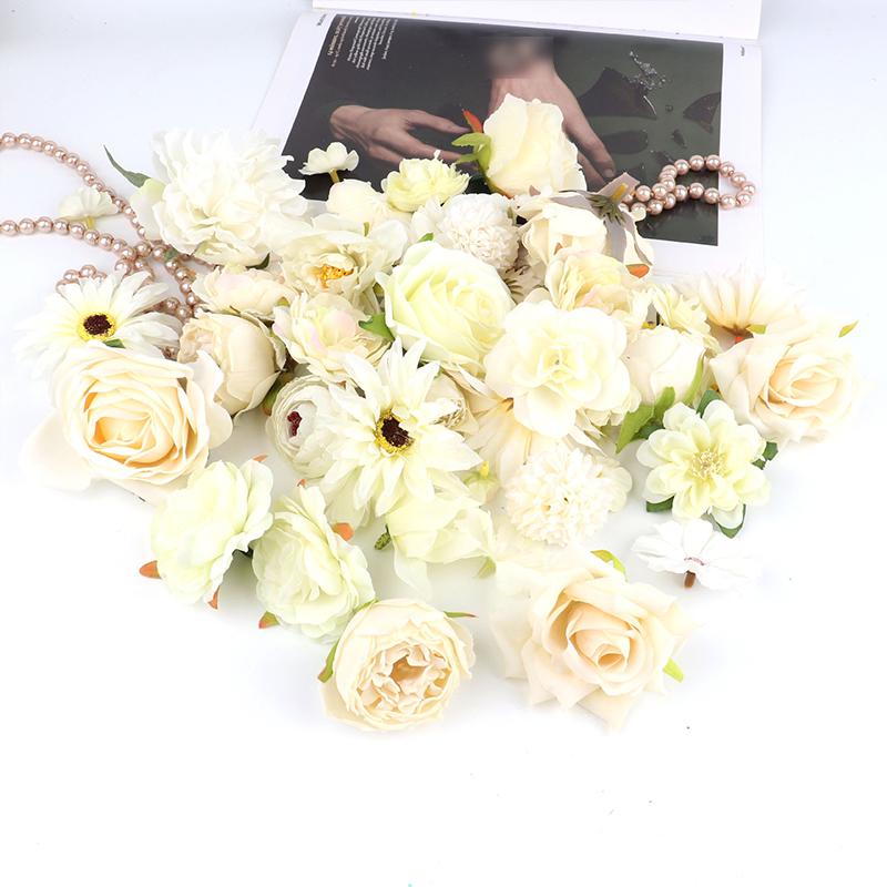 20Pcs Artificial Floating Flower Diy Colorful Random Simulation Flower Hanging Background Decor Curtain Wedding Gift Party Decor