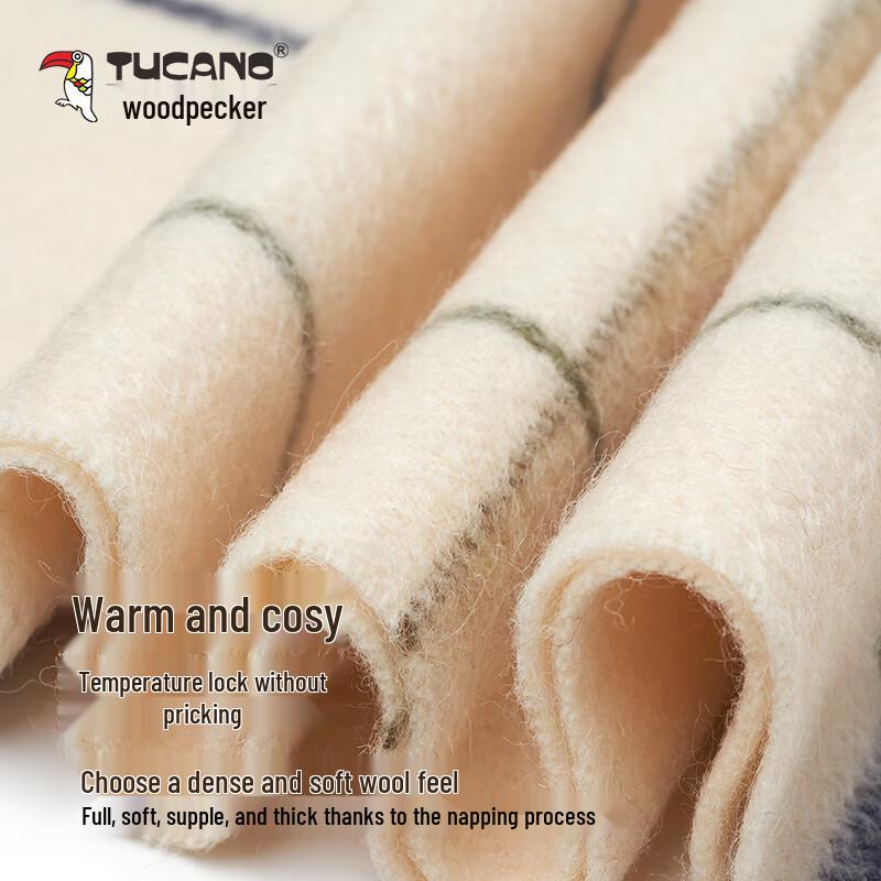 TUCANO Women's Plaid Pure Wool Winter Scarf