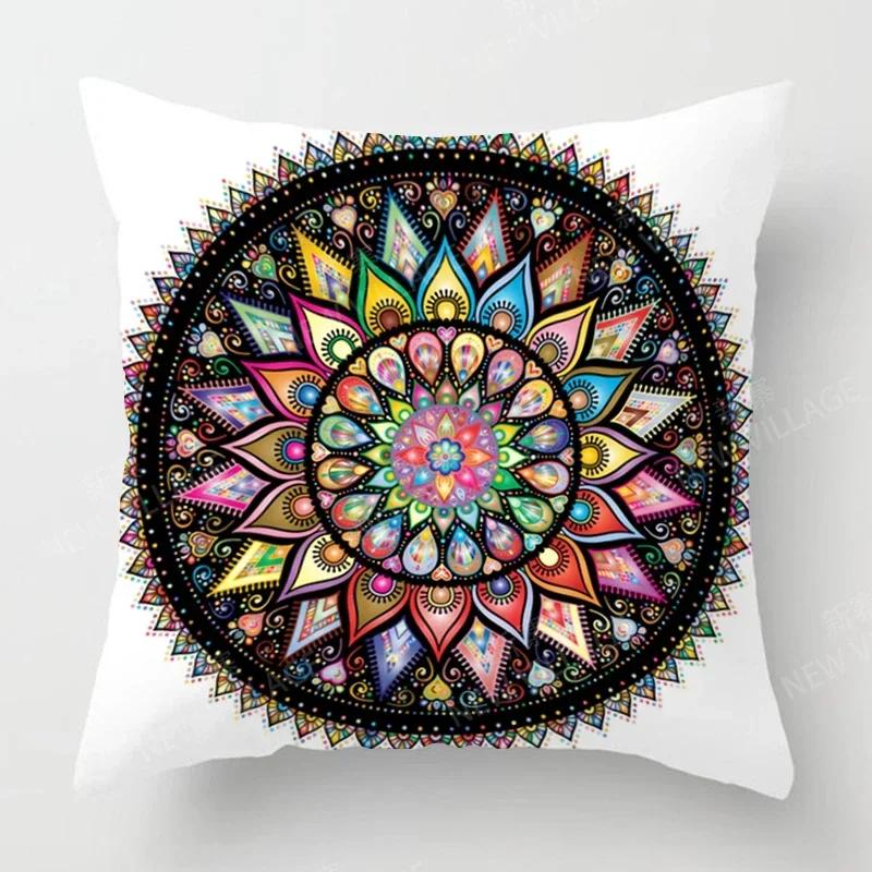 Jesienne Dekoracje Domu Jesienna Poszewka na Poduszkę do Salonu Sofa Boho Poszewka na Poduszkę Mandala