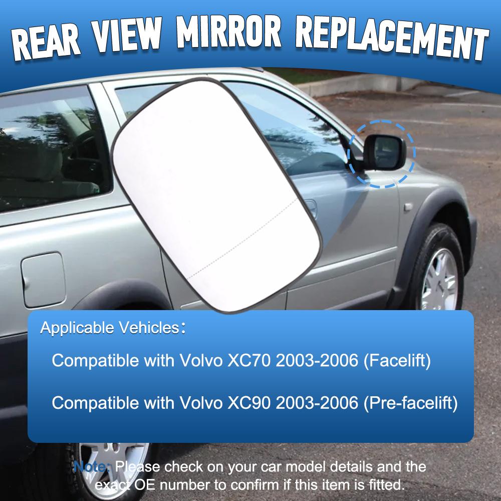 For Volvo XC70 Facelift XC90 Pre-facelift 2003 2004 2005 2006 Heating Side Mirror Glass Lens Door Wing Rear View Mirror Glass