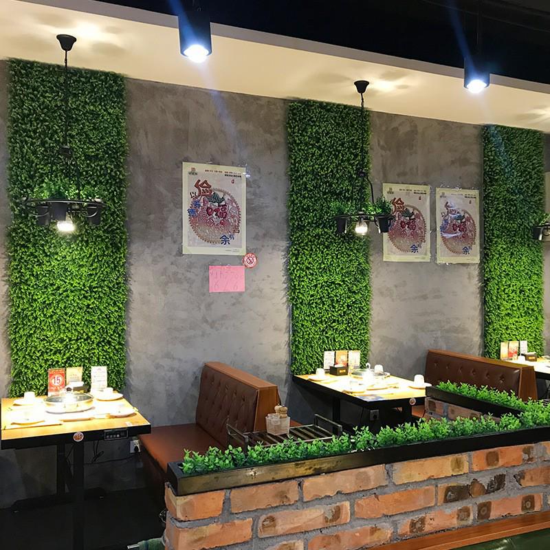 Eucalyptus Artificial Plant Wall Decoration - Greenery Background with Faux Flowers and Lawn Grass Turf