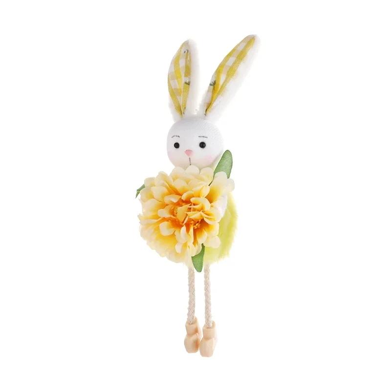 Easter Long Legs Flower Fairy Decoration Cute Rabbit Hanging Pendant Spring Easter Party Decor Birthday Baby Shower Kids Gift