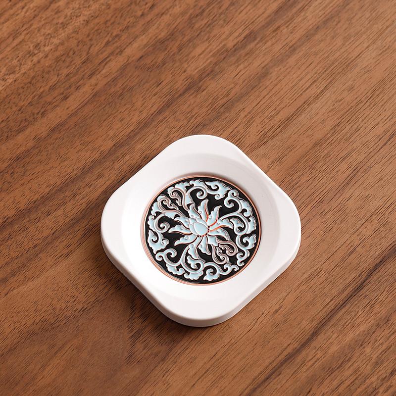 

1 Pc Chinese White Color Tea Tray Insulation Cup Coaster Household Teapot Tray Square Plastic Teacup Mat Teaware Accessories 8x1cm