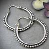 Delicate Hollow Round Hoop Earrings for Women Silver Color Jewelry Vintage Bohemian Style Personality Ear Decor