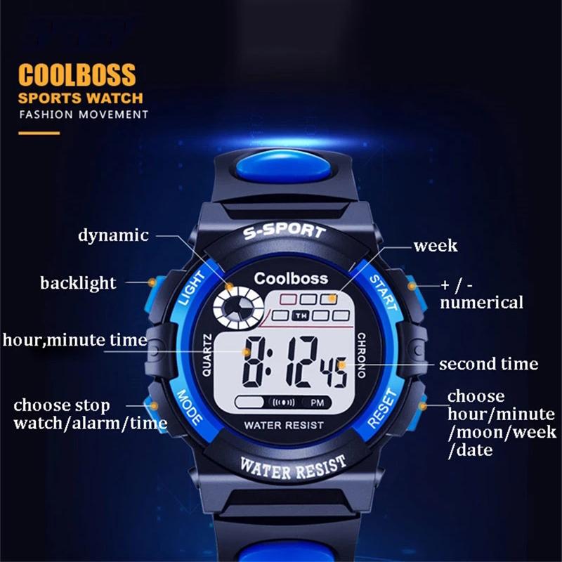 Children Watches Digital Sport Wristwatch For Kids Boys Girls Silicone Strap Waterproof Fashion Simple Big Dial Clock