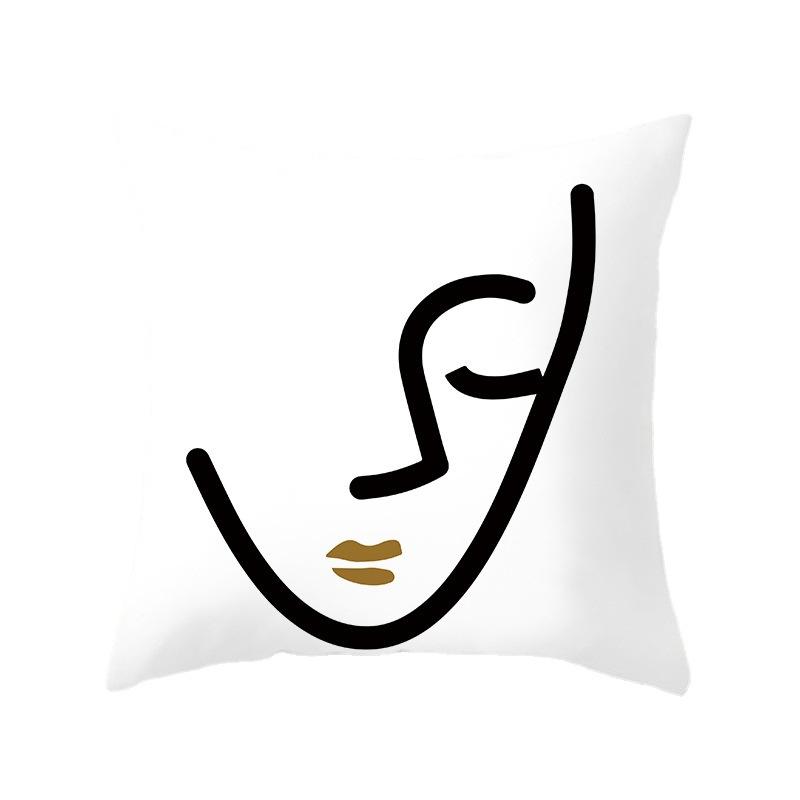 New Ins Nordic-style Pillowcase Geometric Abstract Art Figure Blue Pillow Cushion Cover