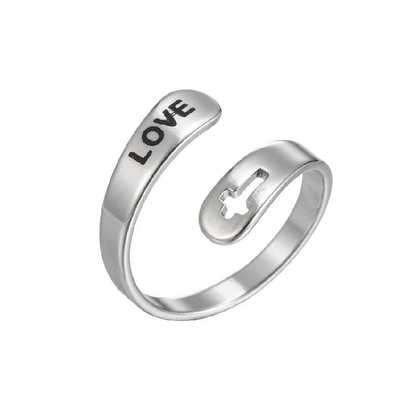 I Am Enough Engraved Double Layer Punk Stainless Steel Ring Adjustable