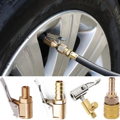 Car Tire Air Chuck Inflator Pump Valve Clip Connector Car Tire Clip On Adapter Brass 8mm Tyre Wheel Valve for Inflatable Pump