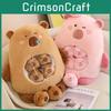 Adorable Plush Capybara Stuffed Animal Doll In Pink And Brown Large Size Bag For Kids