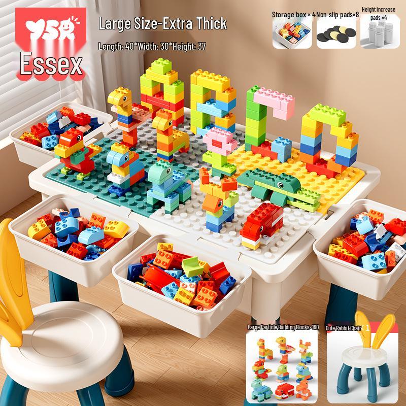 

Kids Multifunctional Building Block & Puzzle Table for 3-Year-Olds - Educational Toy for Boys & Girls