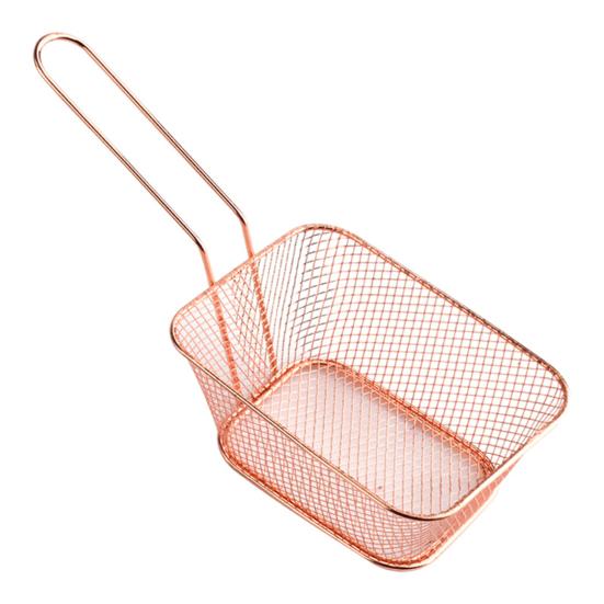 French Fry Serving Basket Mini Chips Deep Fry Baskets Stainless Steel Food Presentation Strainer Ergonomic Grip Fryer Accessory