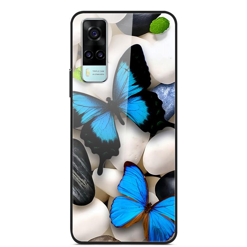 Tempered Glass Case For Vivo Y31 Y51 Case Soft Silicome Bumper For Vivo Y51 Y31 Phone Case Hard Glass Back Cover Y 31 Y 51 Funda