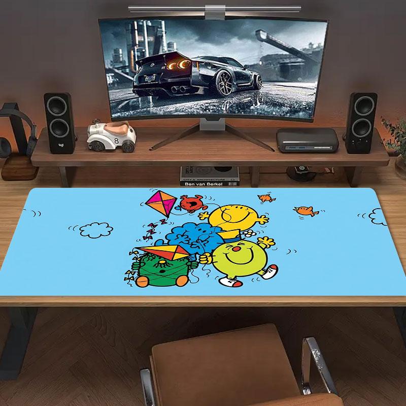 Mr. Men Little Miss Large Size Mouse Pad Large Gaming Table Cushion Non-slip Laptop Tablet Big Mousepad XXL Mat Mini PC Playmat With Lock edge