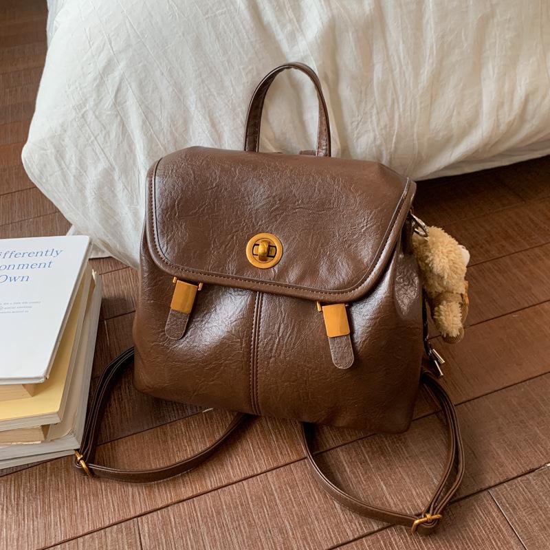 Vintage College Style Backpack Women's New Niche Design Casual Versatile Small Backpack