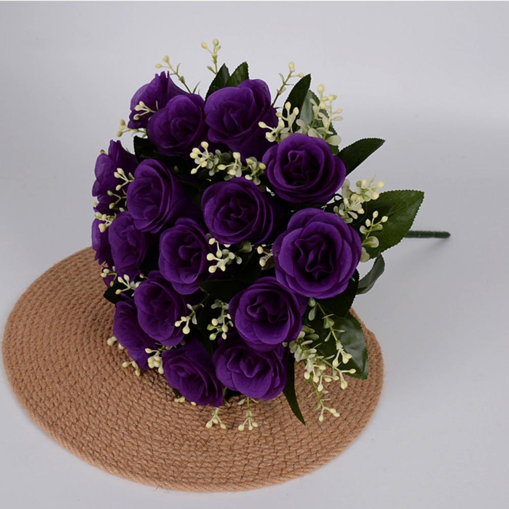18 Heads Real Happy Flower Mini 10 Colors Natural Simulated Rose Photography Photo Gift Rose Flowers Decorative Home Decorative