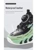 Boys' Waterproof Leather Sports Shoes with Rotating Button for Autumn/Winter 2025 - Ideal for Older Kids
