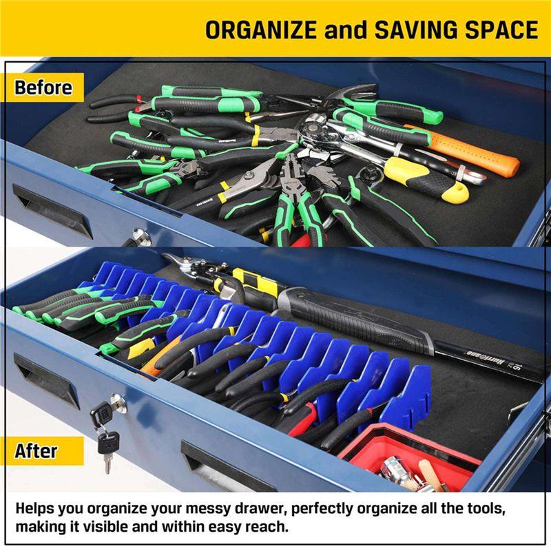 2X Plier Organizer Rack, 10-Slot Pliers Cutters Organizer Rack ,Tool Organizer, Tool Drawer Toolbox Organizer-B61B