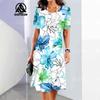 Rochie Midi Elegantă de Damă cu Mânecă Scurtă, Modă, Imprimeu 3D, Mărimi Mari, Îmbrăcăminte de Plajă