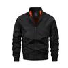 Men's Solid Color Stand Collar Windproof Jacket - Slim Fit, Versatile Casual Workwear for Spring and Autumn