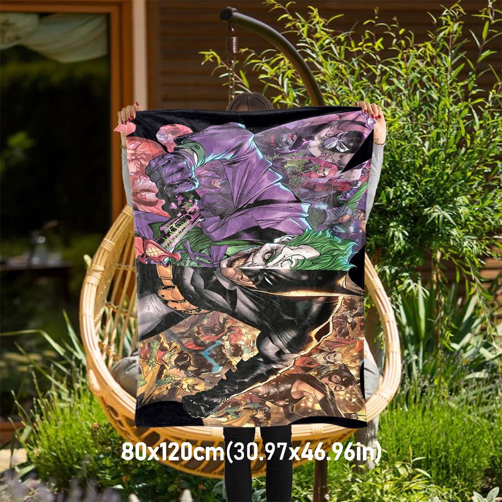 

1pc Batman Joker Catwoman Outdoor Blanket - Throw Blanket, Soft , Flannel Blankets, Living Room, Travel, Camping-1102042 80x120cm