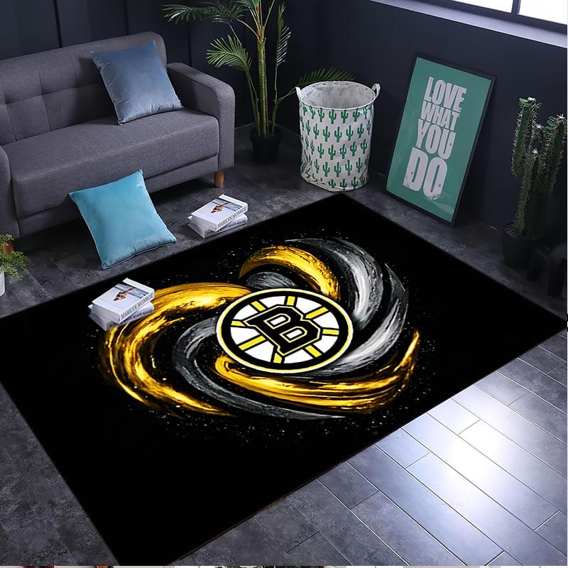 Boston Bruins Rug Area rug for Livingroom, Bedroom, Palyroom, Chair Rug, Office Rug, Floor mat, Large Size Fan Christmas Birthday gift