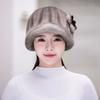 Women's Hat Faux Mink Hat - Winter Warm Earflap Beanie for Middle-aged and Elderly Women - New Faux Fur Mink Top Hat for Ladies