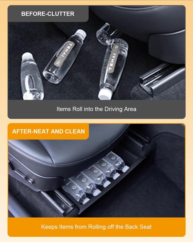 Under Seat Storage Box for Tesla Model Y 2024 2023-2020 TPE Underseat Storage Tray Under Seat Organizer Waterproof Hidden Tray