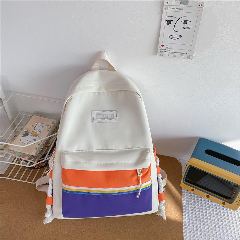Schoolbag new 1011 winter backpack female original style Japanese simple college style college student trend contrasting color backpack
