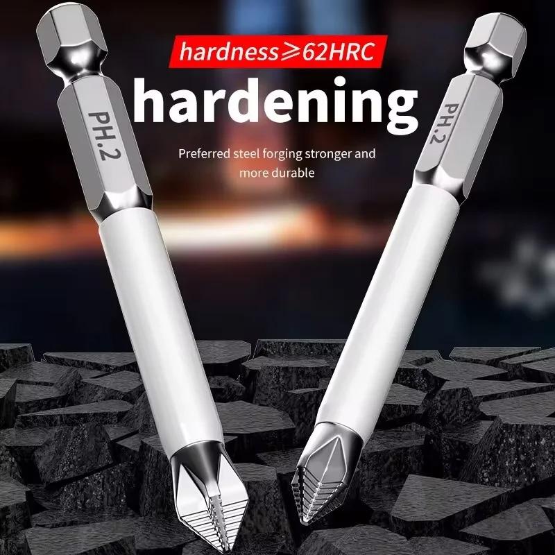 6pc Magnetic Cross Screwdriver Head Magnetic Anti Slip Hardness Electric Screwdriver Tool Electric Drill Extended Hexagonal Tool
