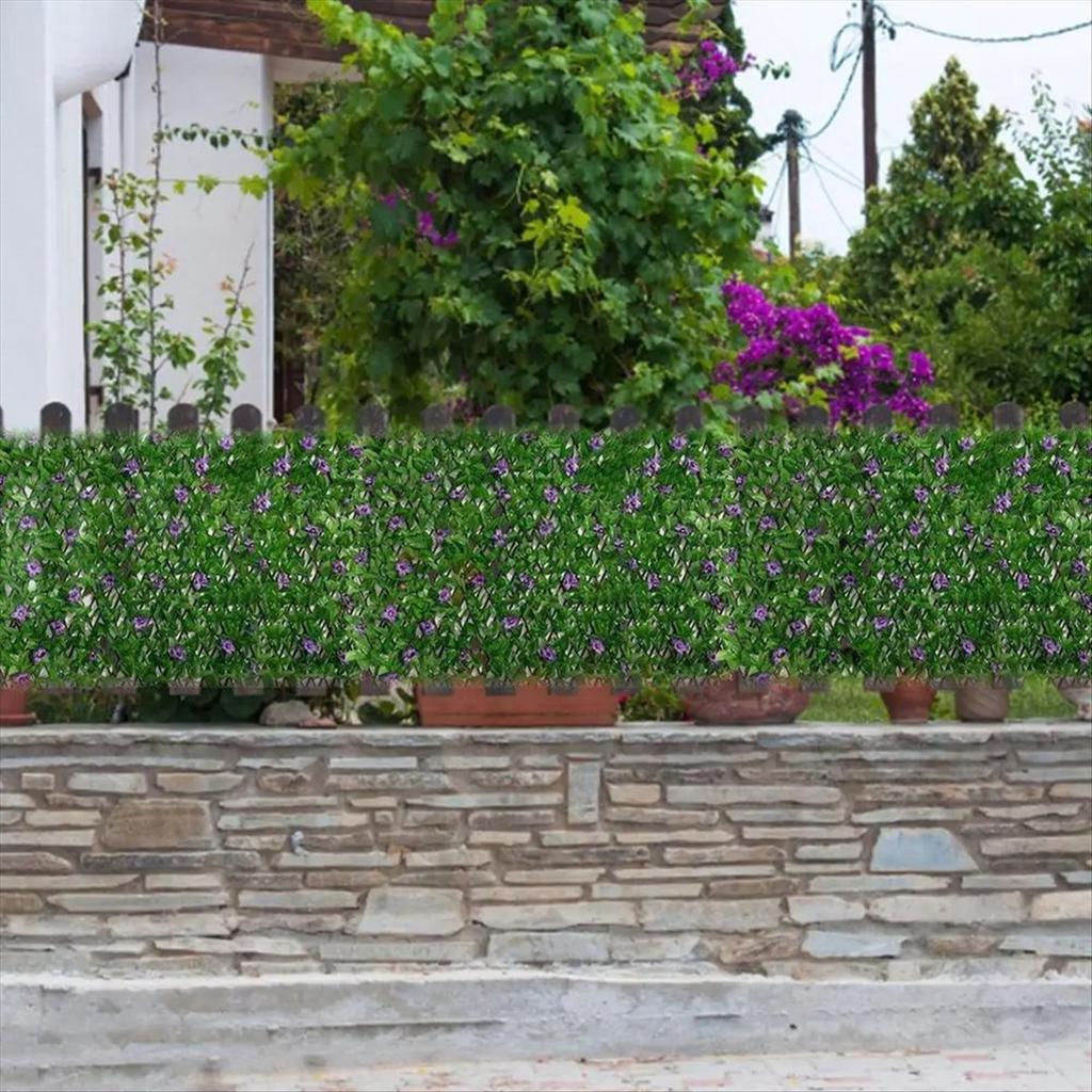 BHBL 40cm Simulation Fence Garden Decorative Plants Artificial Flower Retractable Garden Privacy Fence Decorative Fence