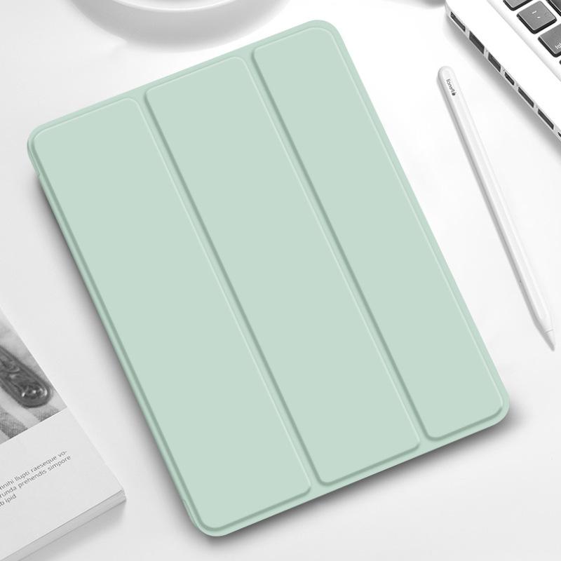 Für iPad Air Pro MINI Hülle 3 4 5 6 7 8 9 10. Generation 3-fach Leder Tablethülle Flüssigsilikon Weiche Halterung 11 12.9 13 Abdeckung