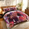 Kpop Dämonenjäger Muster Bettwäsche Steppdecke Set Bettbezug Kissenbezug Zuhause Geburtstagsgeschenk(1 Bettbezug + 2 Kissenbezüge, ohne Füllung)