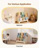 Montessori Bookshelf, 3-Tier Scalloped Kids Bookshelf, Front Facing Toddler Bookcase, Dual Hooks for Hanging Backpacks, Baby Bookshelf for Kids Room,