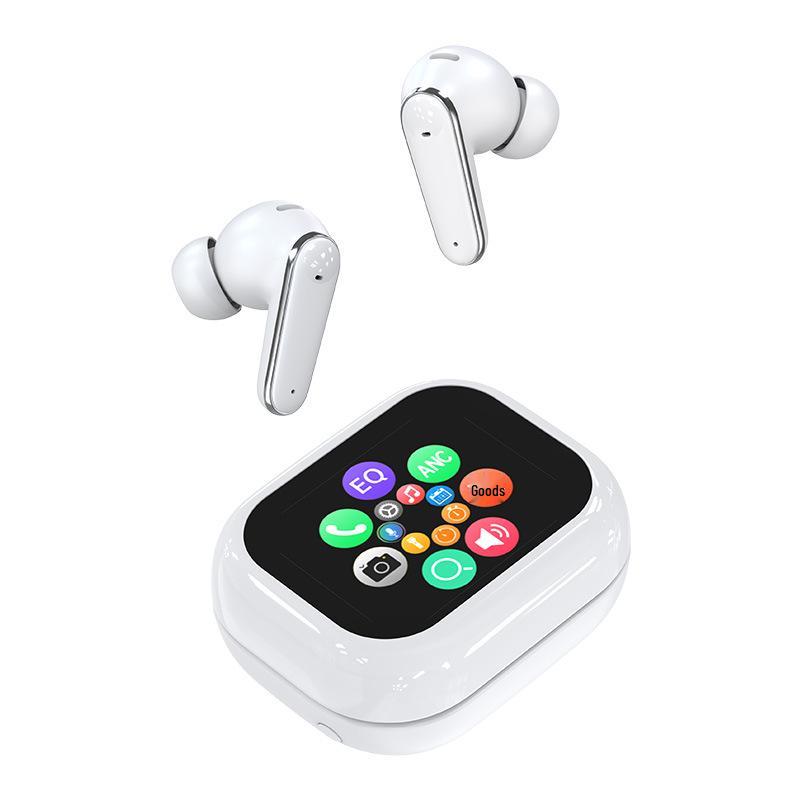 NewC11 TWS Smart Color Screen Bluetooth Earbuds with ANC+ENC Noise Cancelling, Touch Control, and Long Battery Life.