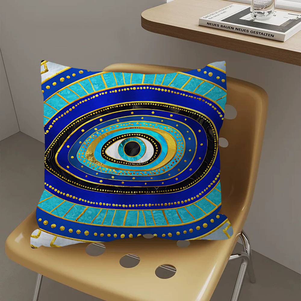 Evil Eye Office Cushion Pillowcase Car Cushion Cover45X45Cm Lumbar Pillowcase Sofa Pillowcover