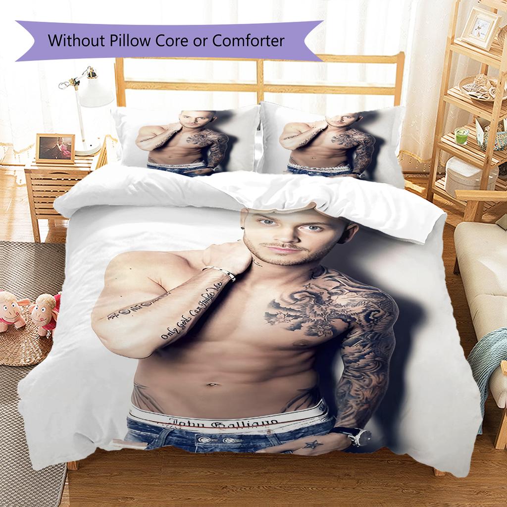 M Pokora Pattern Bedding,Quilt Set Quilt Cover Pillowcase Home Birthday Gift (1 * duvet cover + 2 * pillowcase, without core)