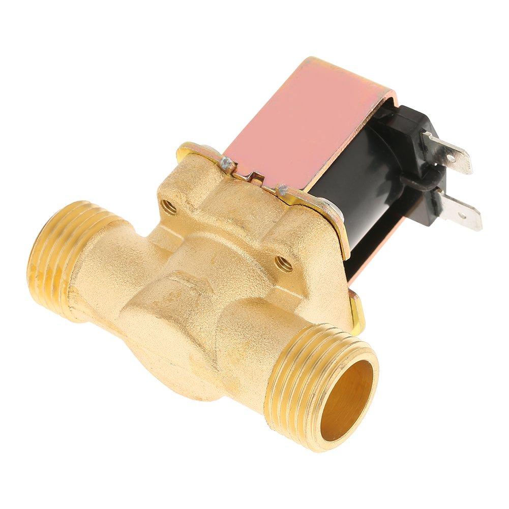 Electric Solenoid Valve, 1/2" DC 12V Normally Closed Brass Electric Solenoid Valve for Water Control