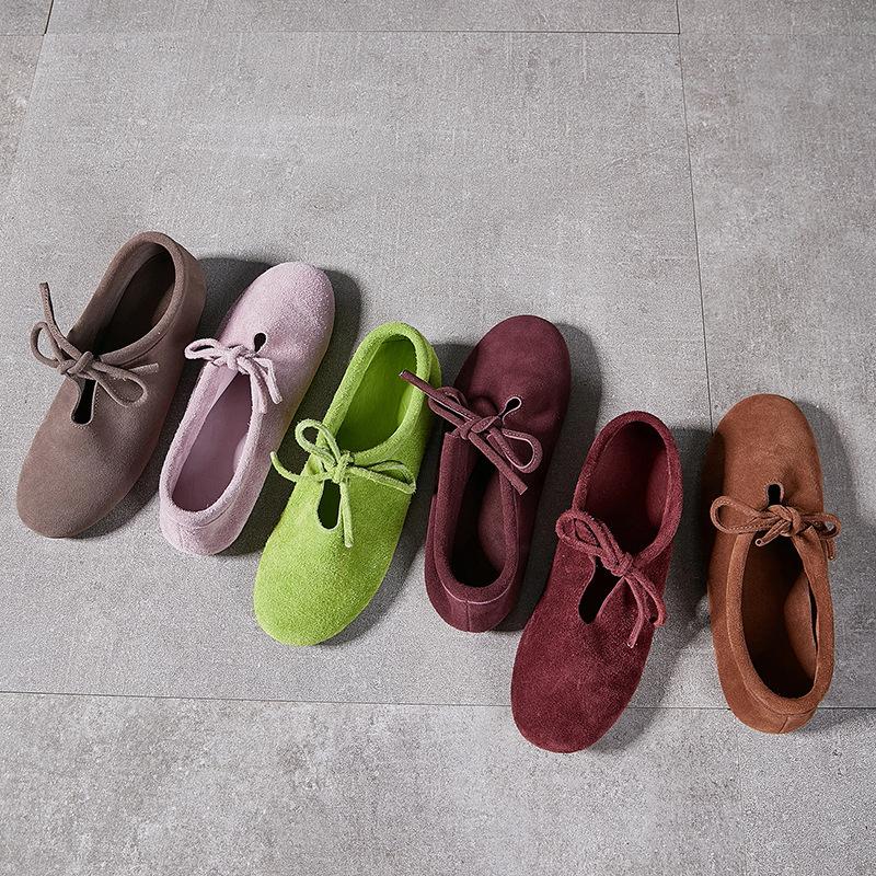 

Genuine Leather Women s Single Shoes Round Toe Soft Sole Comfortable Leather Belt and Leather Pad Grandma s Shoes 45