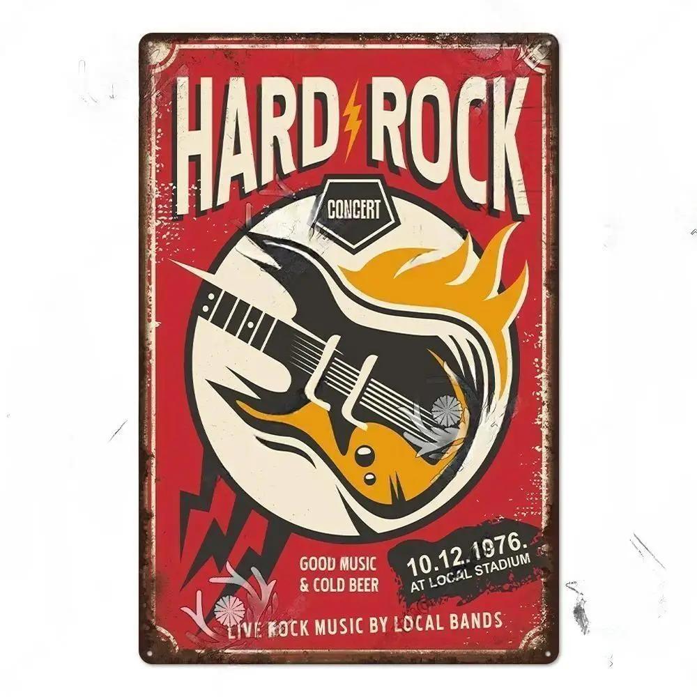 Vintage Musik Blechschild Rock Poster Plakette Metall Retro Wandkunst Dekoration Aufkleber für Bar Pub Man Cave Eisengemälde